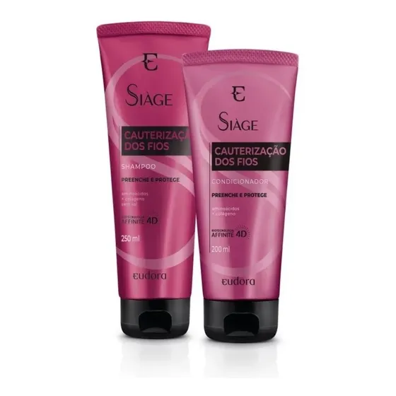 Kit Eudora Siage Cauterizacao Dos Fios Shampoo+condicionador