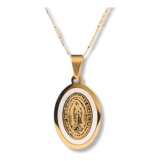 Collar Virgen De Guadalupe For Mujer - Baño En Oro De