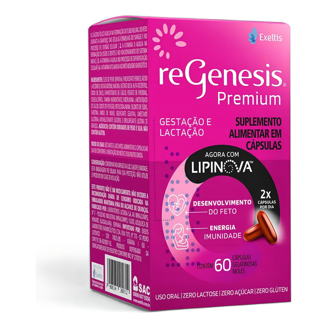 Regenesis Premium Vitaminas Lipinova 60 Cáps Exeltis Sabor Sem Sabor Regenesis Premium Vitaminas Lipinova 60 Cáps Exeltis Sabor Sem Sabor
