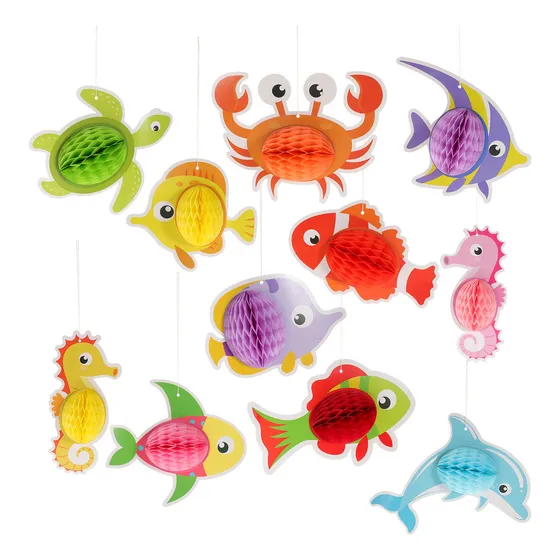 . Conjunto De Animais Marinhos Com Decorações De Peixe