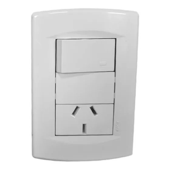 Llave De Luz Armada Punto Y Toma Sica Life Blanco