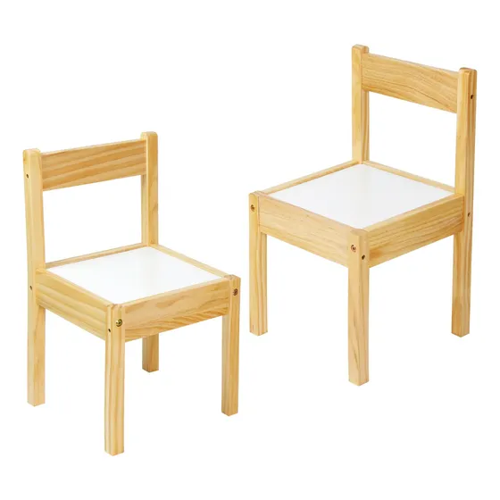 2 Sillas Montessori para Niños Fabricadas en Madera de Abedul y MDF Ideales para Mesas de Dibujo y Juegos Didácticos Hasta 6 Años Fácil Armado Shimy 83966 Caqui