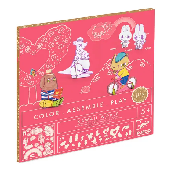 Kit Creativo Mundo Kawaii Djeco Colorear Y Armar +5 Años Cantidad De Piezas 18