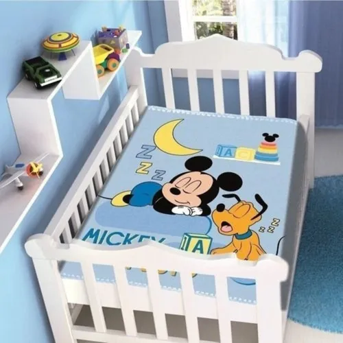 Cobertor Menino Infantil Antialérgico Disney Baby Mickey Cor Mickey E Pluto Sonhando