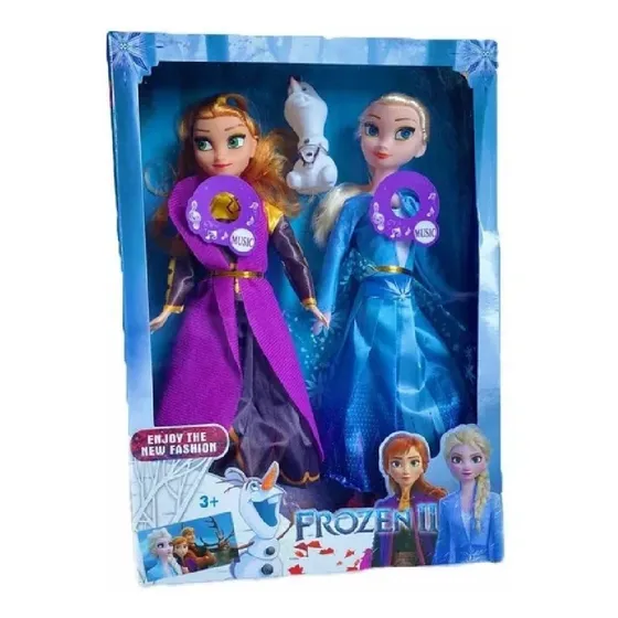 Muñeca Frozen Ana Y Elsa Cantan Libre Soy Español