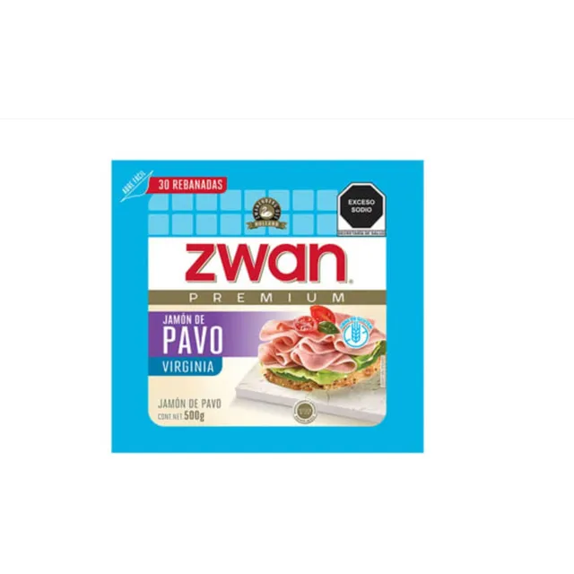 Jamón Virgina De Pavo Zwan Premium 2 Pzas De 500g