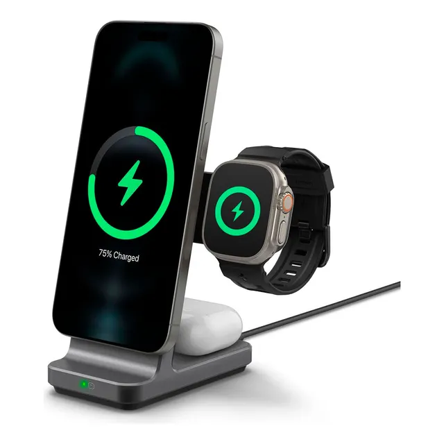 Cargador Inalámbrico 3 En 1 Spigen Otp Qi2 (15w) Desde Usa