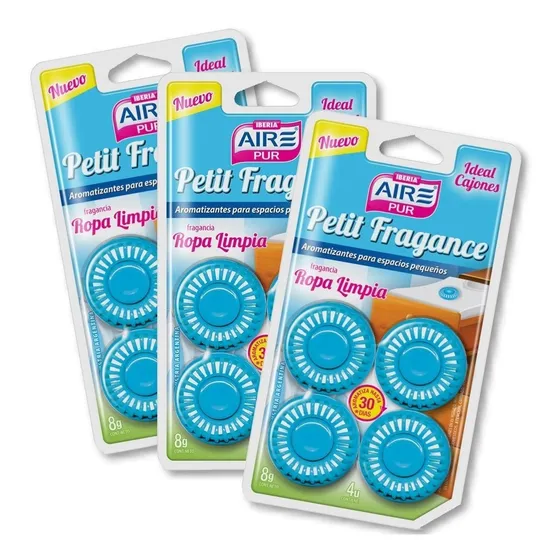 Aromatizador Espacios Pequeños Y Cajones Aire Pur 3 Blisters