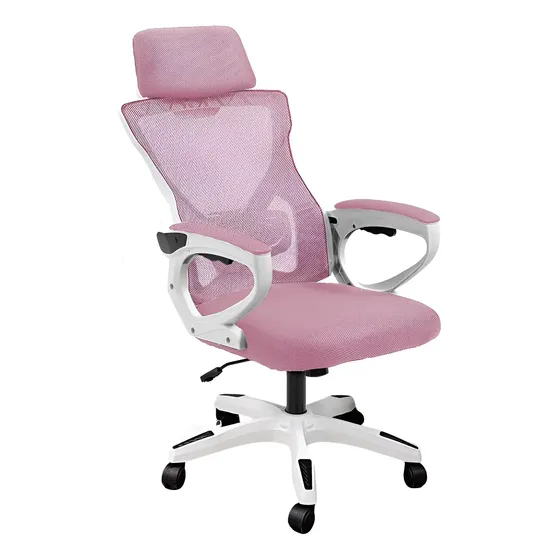 Silla Oficina Pc Escritorio Ergonomica Basculante Reclinable Apoyacabeza Rd Color Rosa