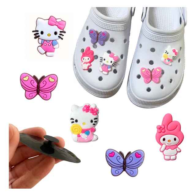 Kit 5 Pins Botons Bottons Emborrachados Para Crocs Variados