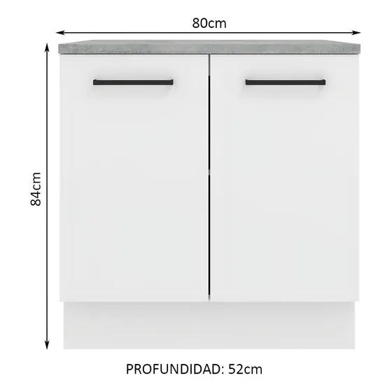 Mueble Mostrador Madesa Agata 80cm 2 Puertas - Blanco