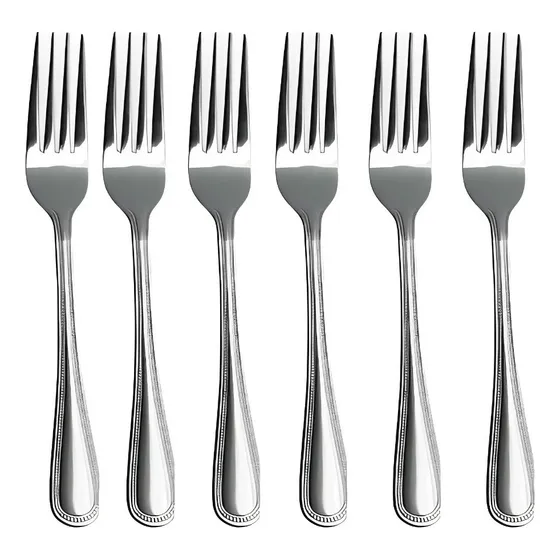 Set 6 Tenedores Tenedor De Mesa 18.5cm Acero Inoxidable Color Plateado