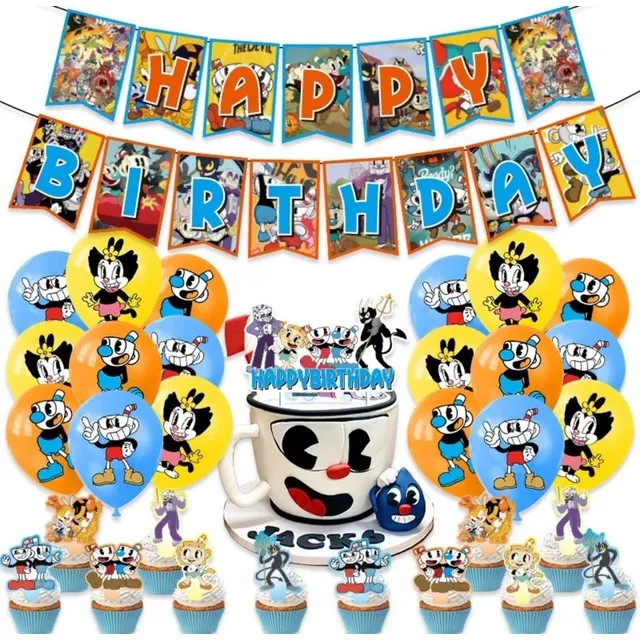 Kit Decoración De Cumpleaños Cuphead Globos