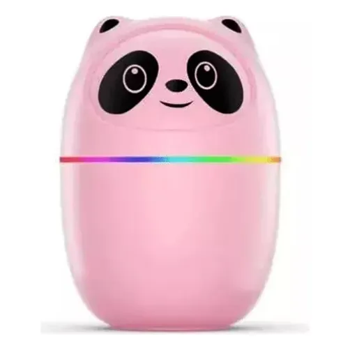 Humidificador Panda Con Luz Led Aromaterapia Rosa