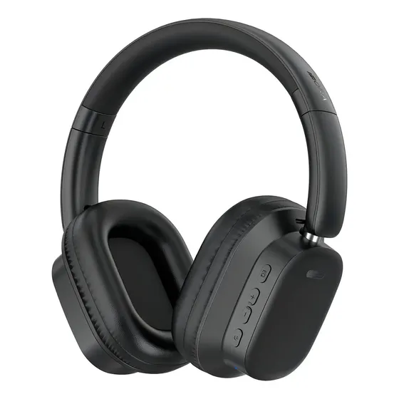 Audífonos Inalámbricos On-ear 1hora Micrófono Para Llamadas Color Negro