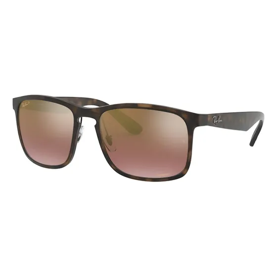 Anteojos de sol polarizados Ray-Ban Lentes de Sol Chromance talle Standard armazón matte tortoise y lente purple