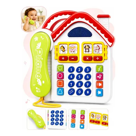 Telefone Infantil Brinquedo Musical Didatico Interativo Casa Divertida Com Luz E Som Bebe Kizumba
