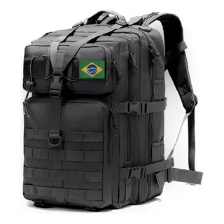 Mochila Militar 50 Litros Resistente A Água Tática Grande Cor Preto Black Desenho Do Tecido Lisa