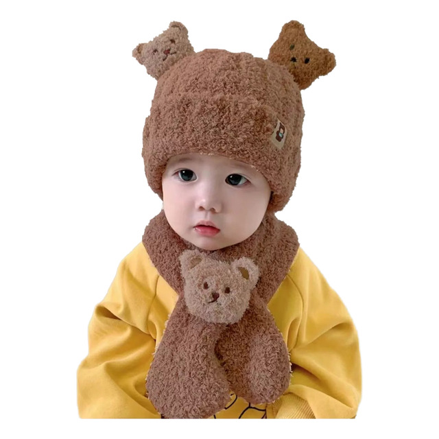 Kit Touca + Cachecol Gorro Bebê Infantil Frio Menina Menino Kit Touca + Cachecol Gorro Bebê Infantil Frio Menina Menino