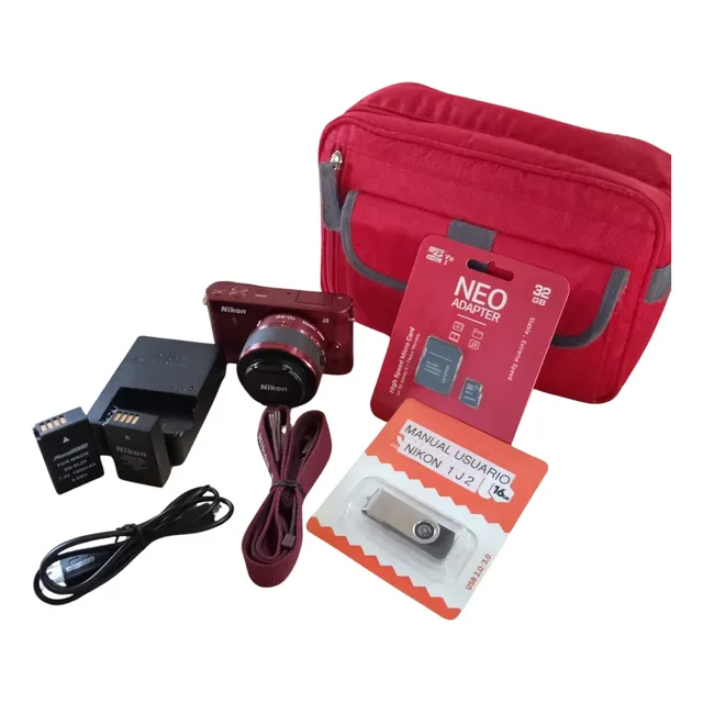 Camara Nikon 1 J2 Red 10.1 Mp + 10-30mm F/3.5-5.6 Lens Kit