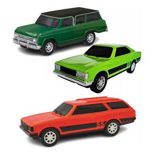 Kit Carro De Brinquedo Caravan + Opala Coupe Ss + Veraneio Kit Carro De Brinquedo Caravan + Opala Coupe Ss + Veraneio