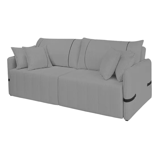 Sofá Cama Retrátil 160cm Essence D05 Linho Grafite/preto