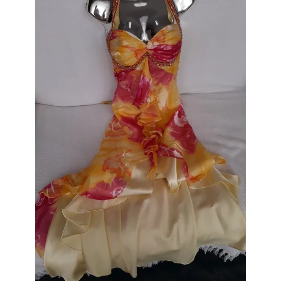 Vestido Largo Halter De Seda Para Mujer - Genérica