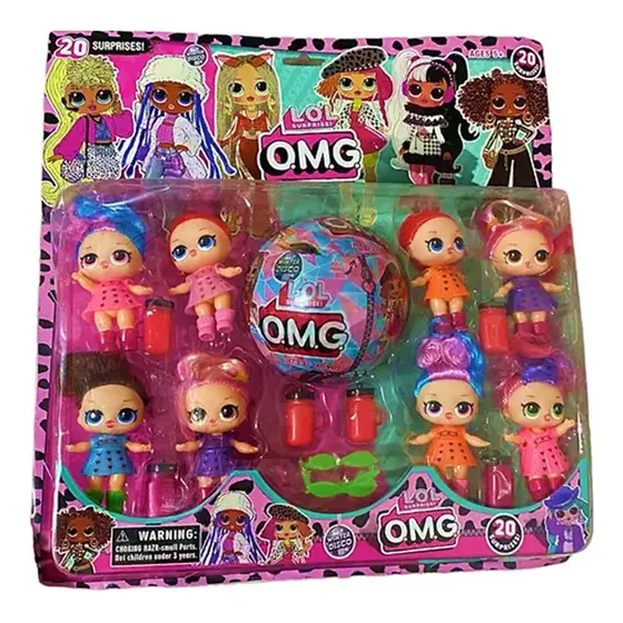 Kit Lol 8 Bonecas Acessórios Óculos Mamadeira /ball Surpresa