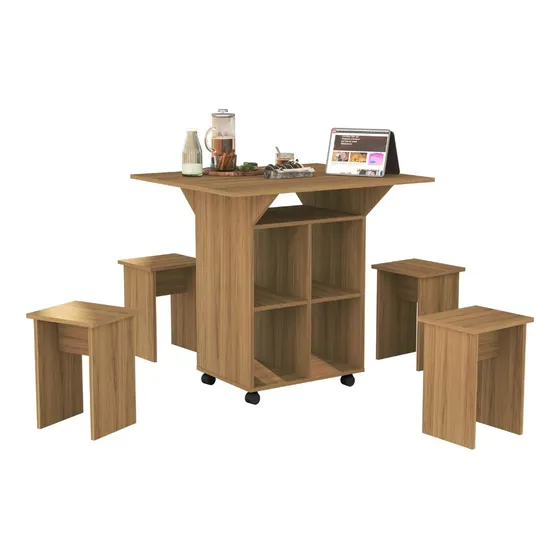 Mesa Dobravel Com Banqueta Cozinha Annie Basoto Brasil