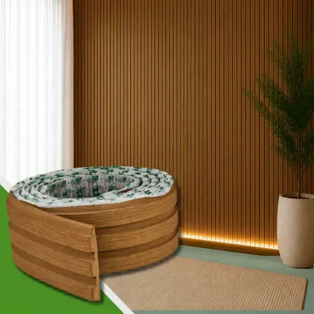 Foto de Painel Madeira Ripado Laminado Linha Madeto – 10m | Cor Cinamomo – Meu Rodapé