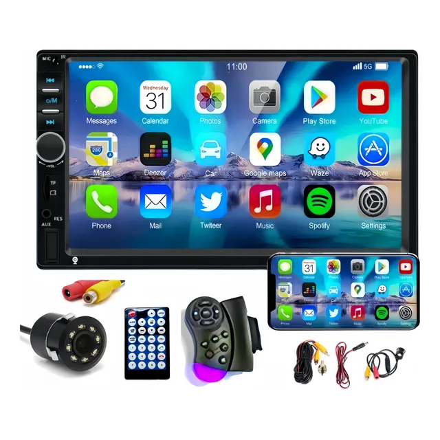 Radio De Auto 2 Din 7 Pulgadas Pantalla Touch Con Camara Bt 
