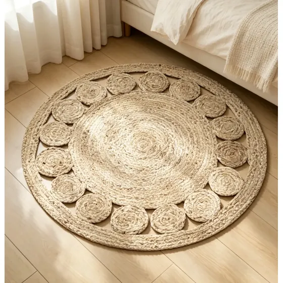 Yute 100cm Redonda Decoración Living Exteriores Resistente