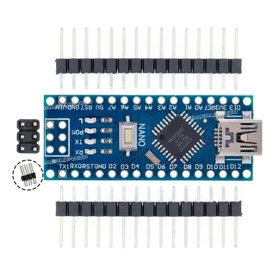Placa Arduino Nano Com Conector V3 Pino Não Soldado Mega328p
