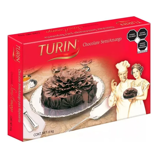 Chocolate Turín 6 Kg Semiamargo Para Alta Repostería