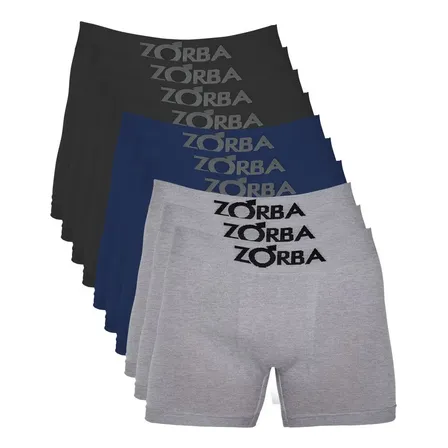 Kit 10 Cuecas Zorba Boxer Sem Costura Algodão 781