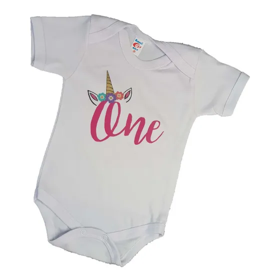 Pañalero One Unicornio. Para Primer Cumpleaños De Bebé Niña 