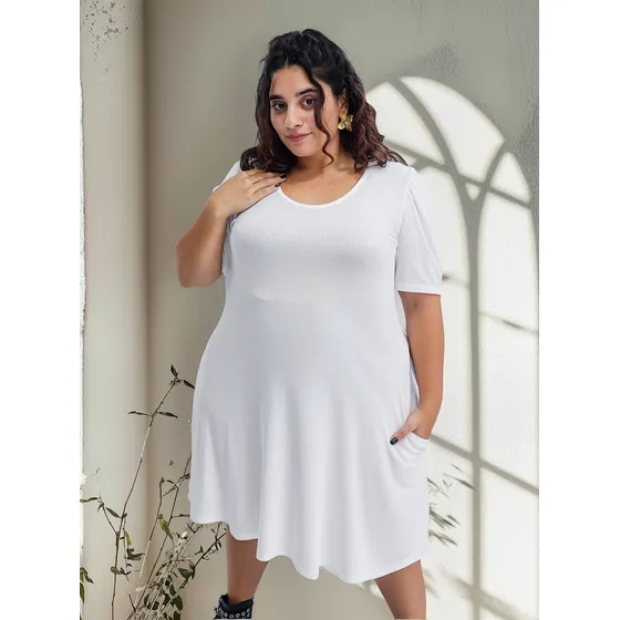 Vestido Mujer Ananá Plus Size Manga Princesa  Morley Corto
