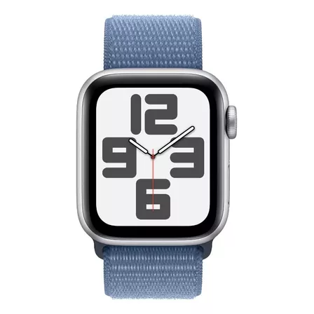 Apple Watch SE GPS (2da Gen) • Caja de aluminio color plata de 44 mm • Correa loop deportiva azul invierno - Distribuidor Autorizado