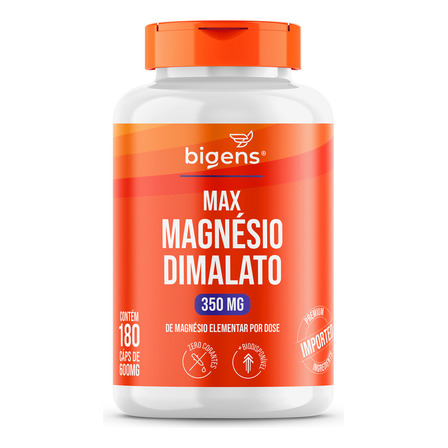 Max Magnésio Dimalato 350mg De Magnésio Elementar Por Dose 180 Cápsulas Bigens Max Magnésio Dimalato 350mg De Magnésio Elementar Por Dose 180 Cápsulas Bigens