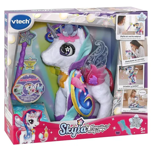 Vtech Unicornio Skyla Maquillaje Mágico Peluche Baila Musica Color Blanco