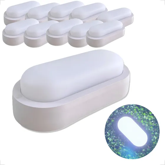 10 Arandela Parede Led Branco Externa Luminária Muro Chuva