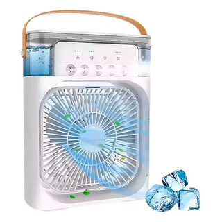 Ventilador Portátil Climatizador Humificador De Mesa Con Usb Kimhi Con Luz Led De 3 Velocidades Color Blanco Ventilador Portátil Climatizador Humificador De Mesa Con Usb Kimhi Con Luz Led De 3 Velocidades Color Blanco