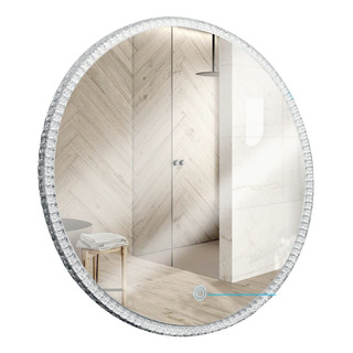 Espejo Circular Led 60cm Diámetro 29w Marco Corona Cristal Espejo Circular Led 60cm Diámetro 29w Marco Corona Cristal