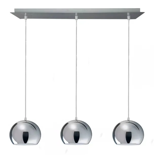 Lampara Colgante Cromo 3 Luces Deco Moderno E27 Led Vg