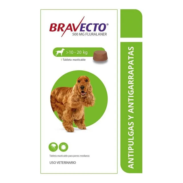 Pastillas Bravecto Antigarrapatas De 10 A 20 Kgs