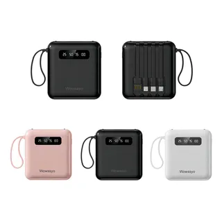 Wowssyo Power Bank Batería Portátil 10000mah Con Built In 4 Cables Micro Usb Tipo C Light-ning Con Pantalla Digital Cargador De Batería Compatible Con iPhone 16 15 14 13 12 Samsung S22 S21 Xiaomi Huaw
