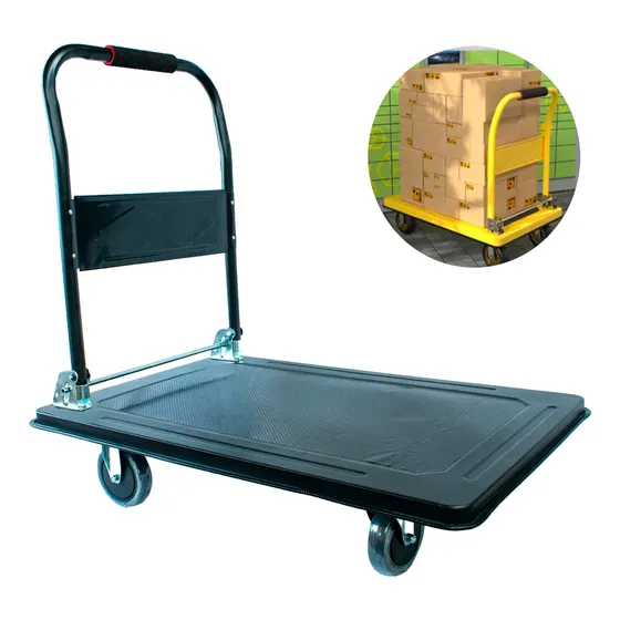 Carrito Tipo Plataforma Carga Plegable Metal Hasta 400 Kg