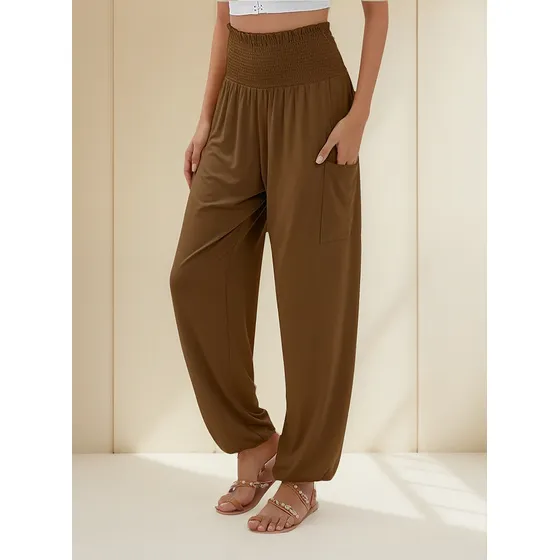 L Pantalón Hippie Boho Yoga Casual Boho Con Bolsillo