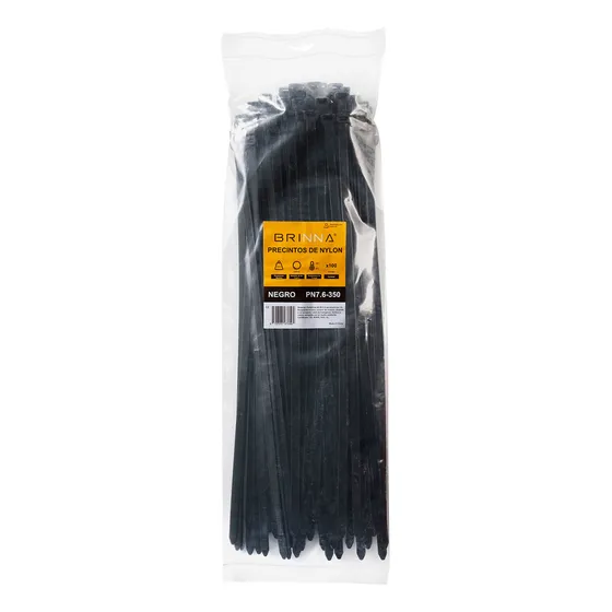 Precintos Plasticos 7,6x350mm Brinna Negro 100u