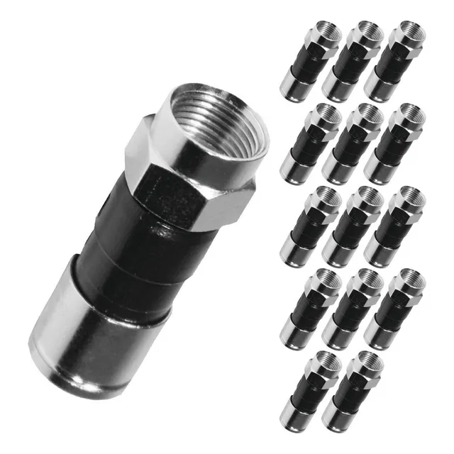 Conector Rg6 A Compresion Ficha Television Snap Coaxil X15